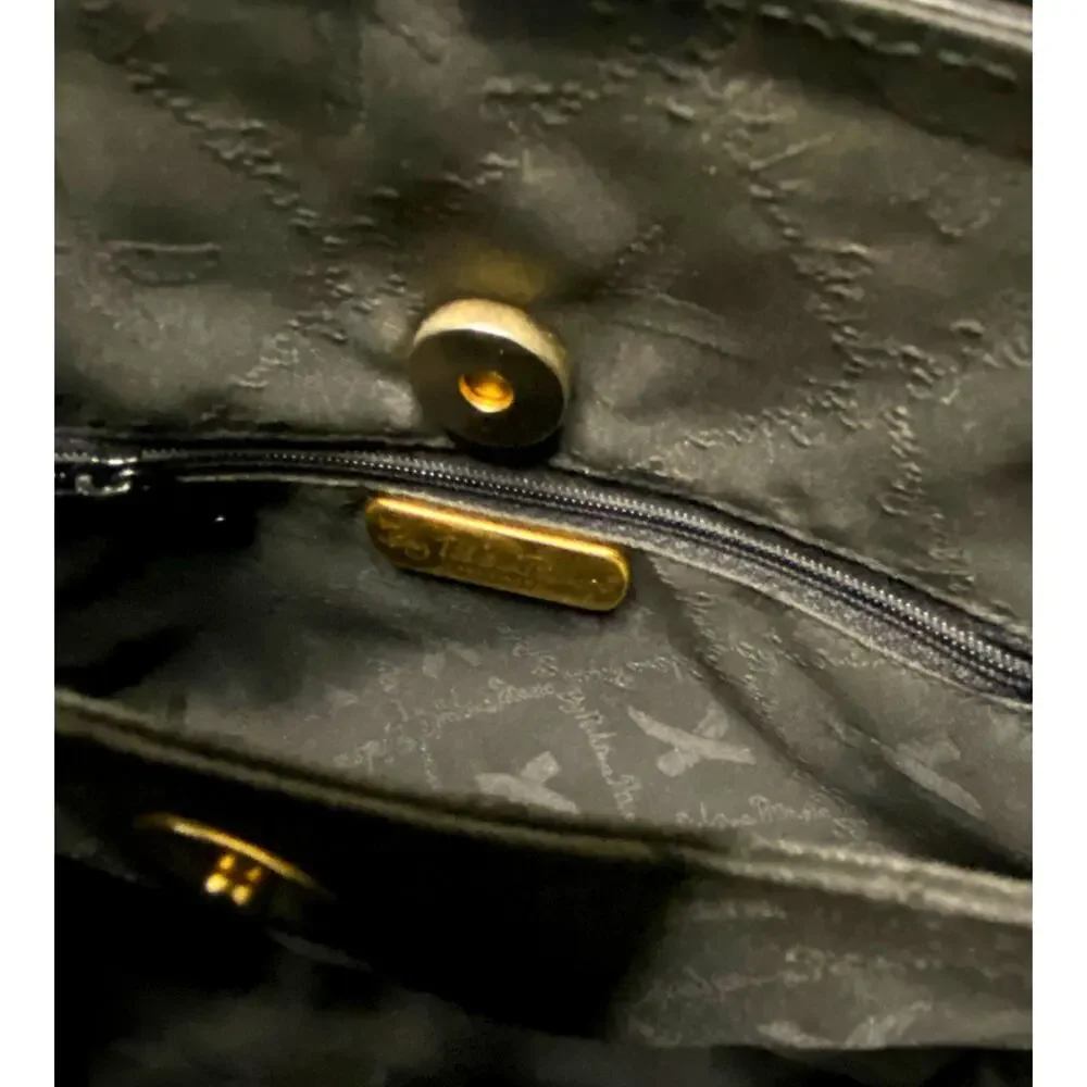 Vintage‎ Palomo Picasso Signature X Double Strap Black Leather Shoulder bag
